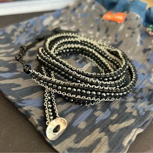 Chan Luu wrap bracelet black and silver